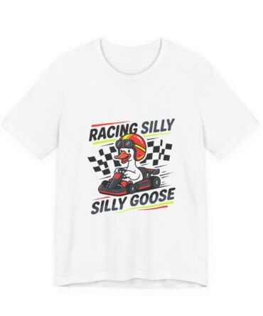 Racing Silly Goose Tee | checkered motorsport parody, pit crew club